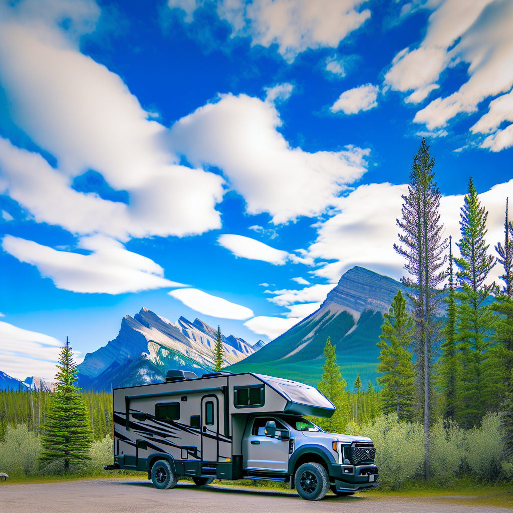 A scenic truck camper in a natural setting