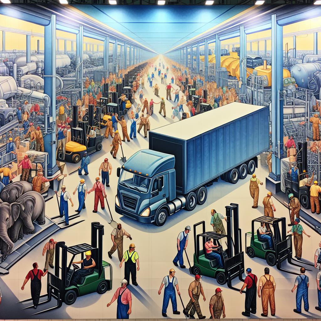 Canadian workers operating electric trucks