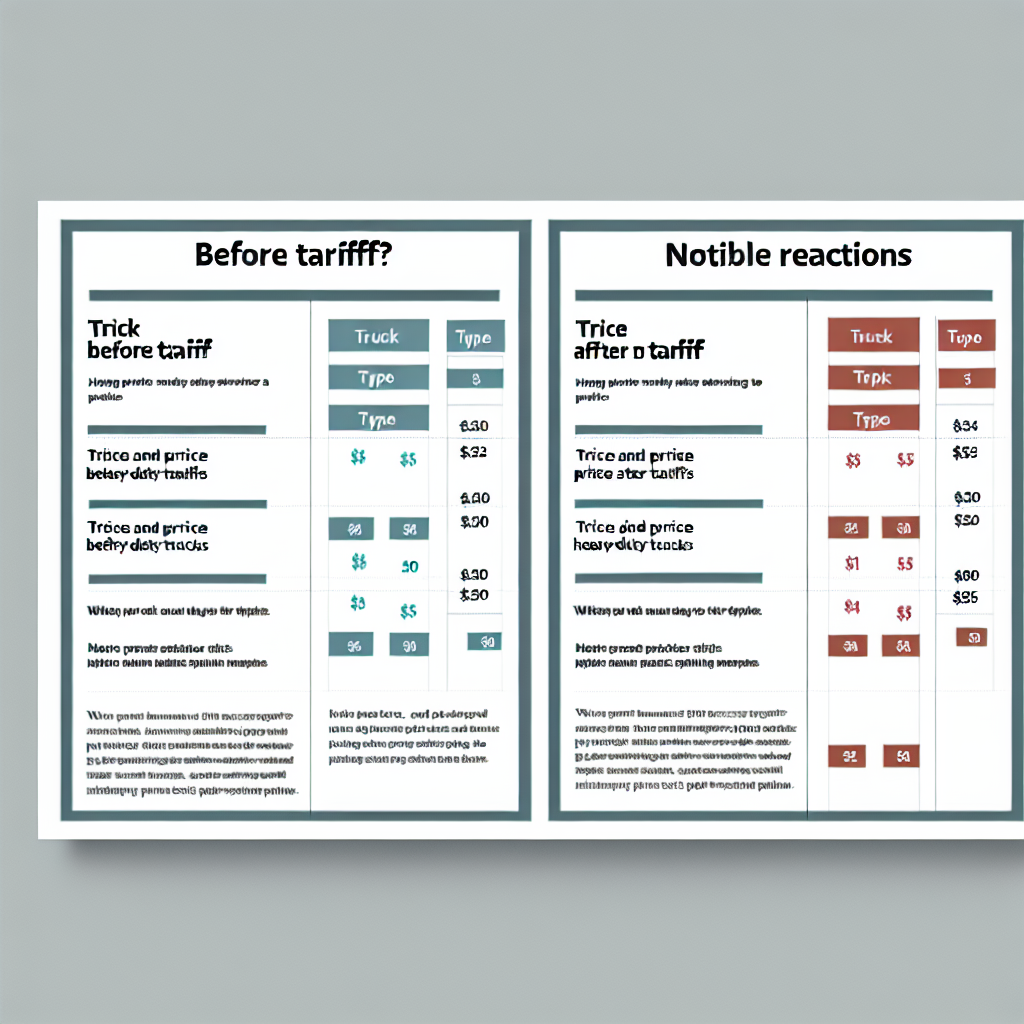 Truck Price Comparison Table