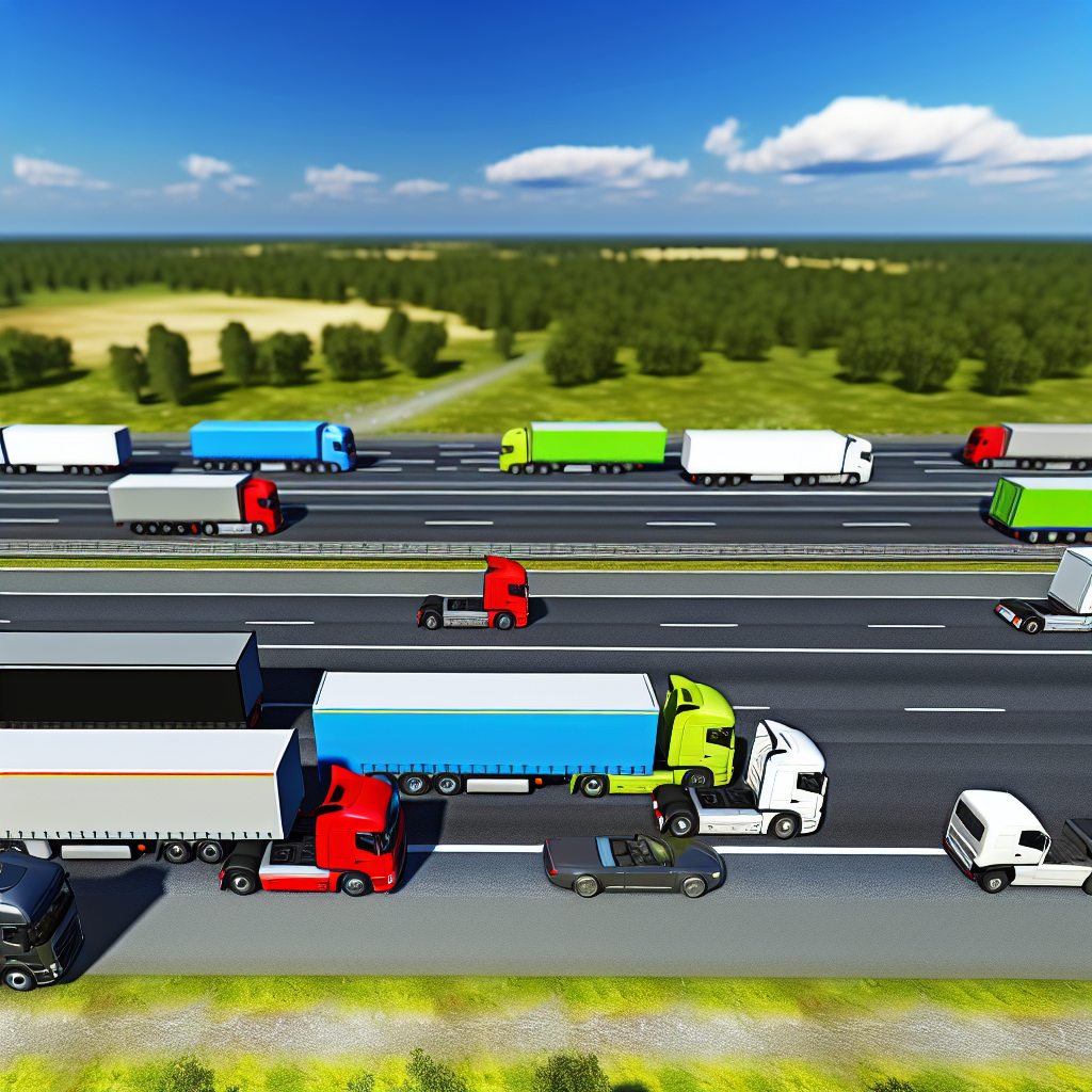 Trucks on a highway