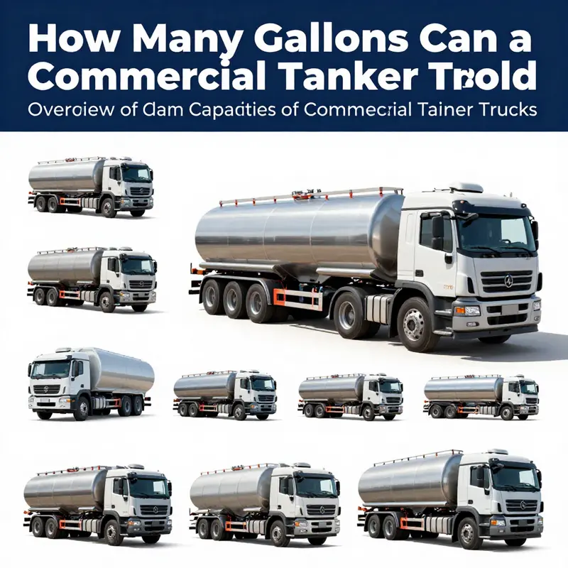 Overview of the various tank capacities of commercial tanker trucks.