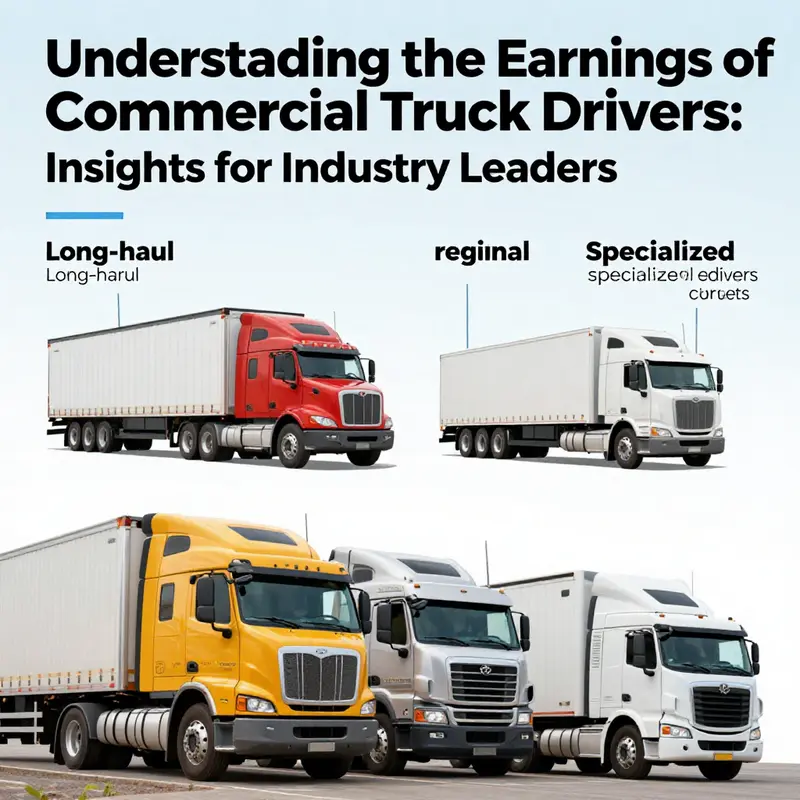 An average truck driver showcasing earnings next to a commercial truck, reflecting industry standards.