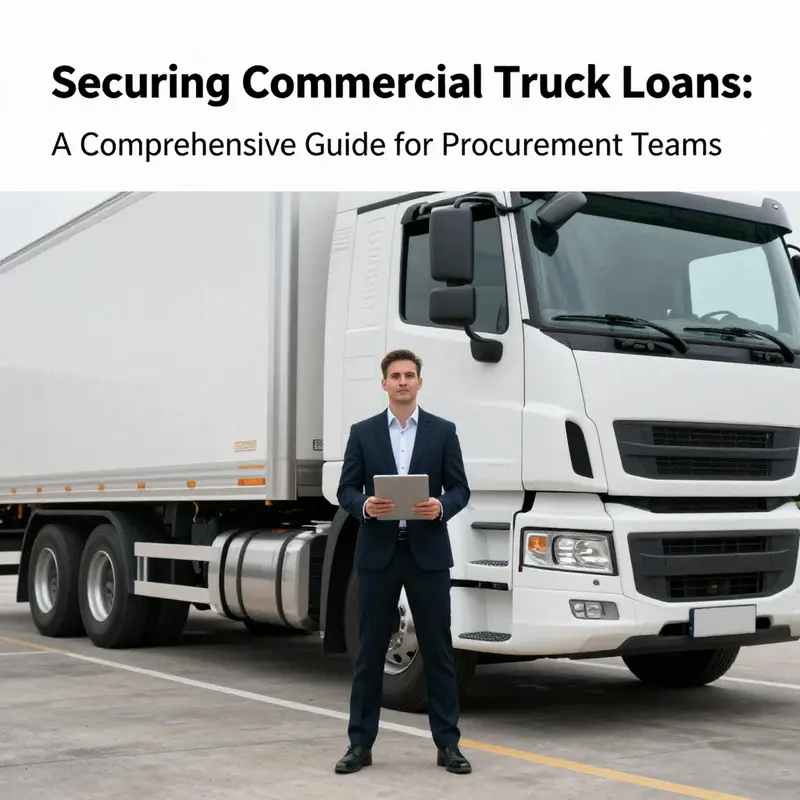 A proud professional with a new commercial truck after successfully obtaining a loan.