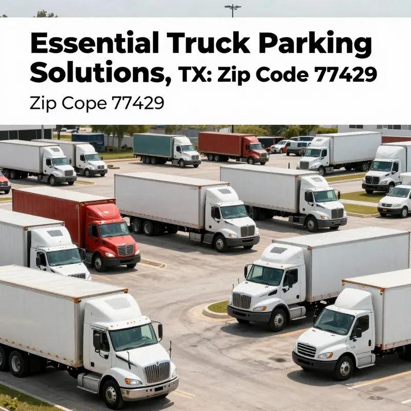 A collection of commercial trucks parked in a logistics hub near Cypress, TX.