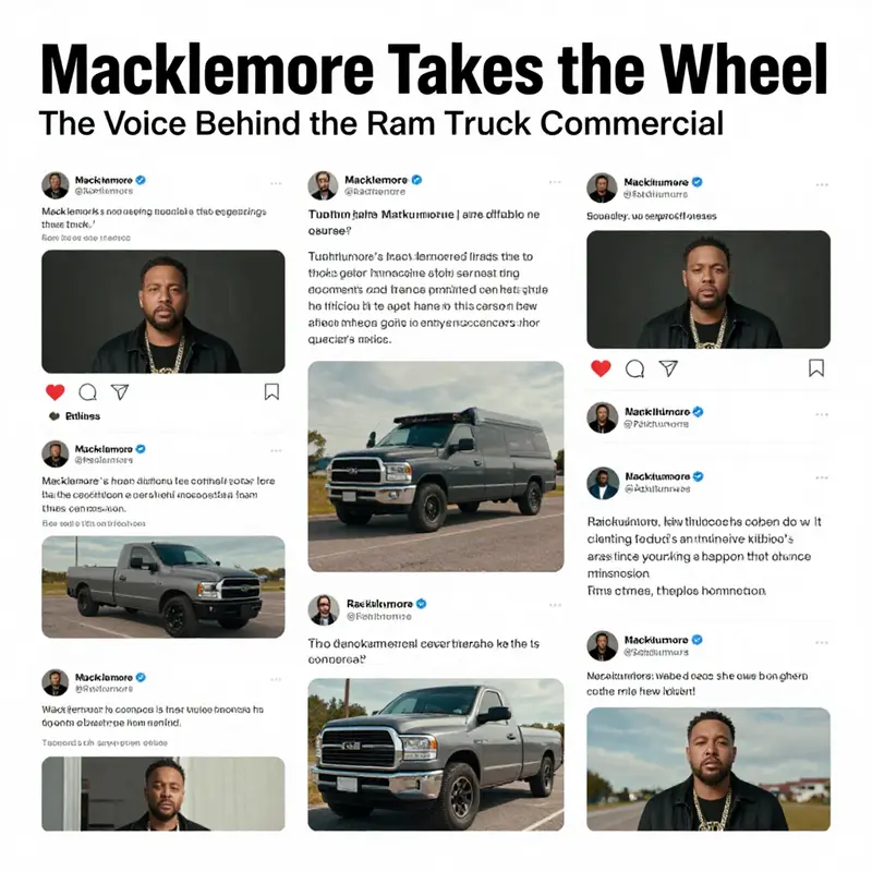 Macklemore delivering his iconic performance for the Ram Truck Commercial.