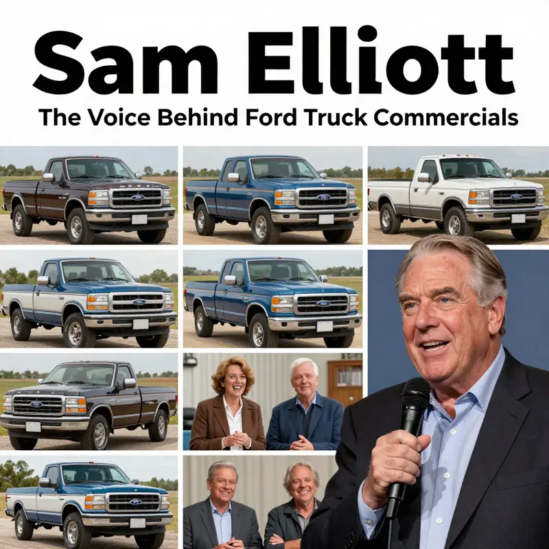 Sam Elliott, the voice behind Ford truck commercials, embodying strength and reliability.