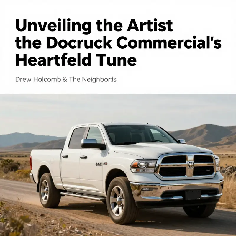 A Dodge Ram truck driving through a picturesque landscape, symbolizing the strength and freedom highlighted in the advertisement.