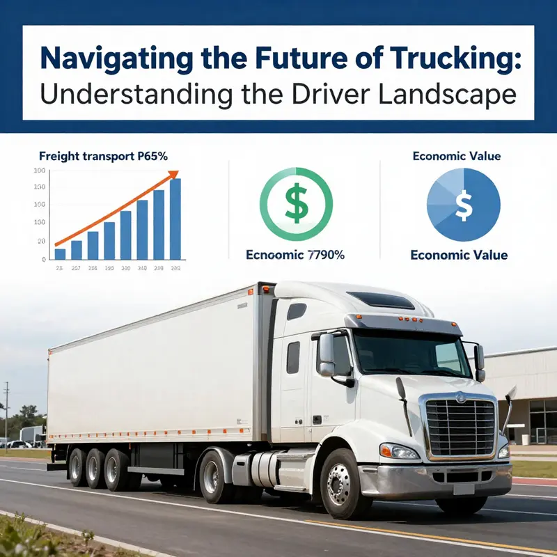 Illustration showing the current statistics and classifications of commercial truck drivers in the U.S.