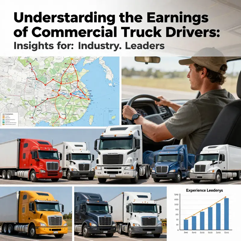An average truck driver showcasing earnings next to a commercial truck, reflecting industry standards.