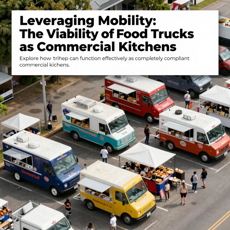 Aerial view of several food trucks at a festival, showcasing the diversity of offerings.