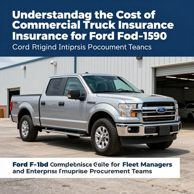 A Ford F-150 aligned in a commercial setting, representing its significance in business operations and the importance of understanding insurance costs.
