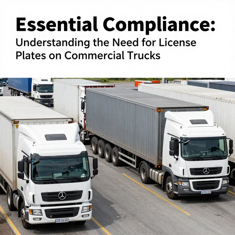 A commercial truck demonstrating the essential legal requirement of license plates for proper operation on public roads.