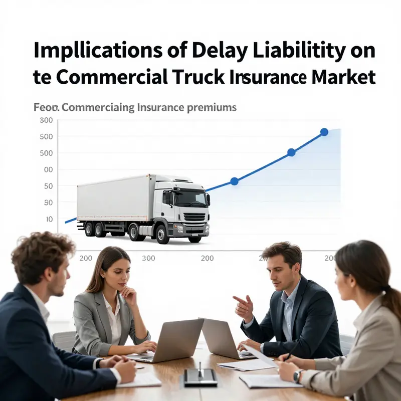 Commercial trucks navigating operational challenges, highlighting the limitations of insurance coverage regarding delivery delays.