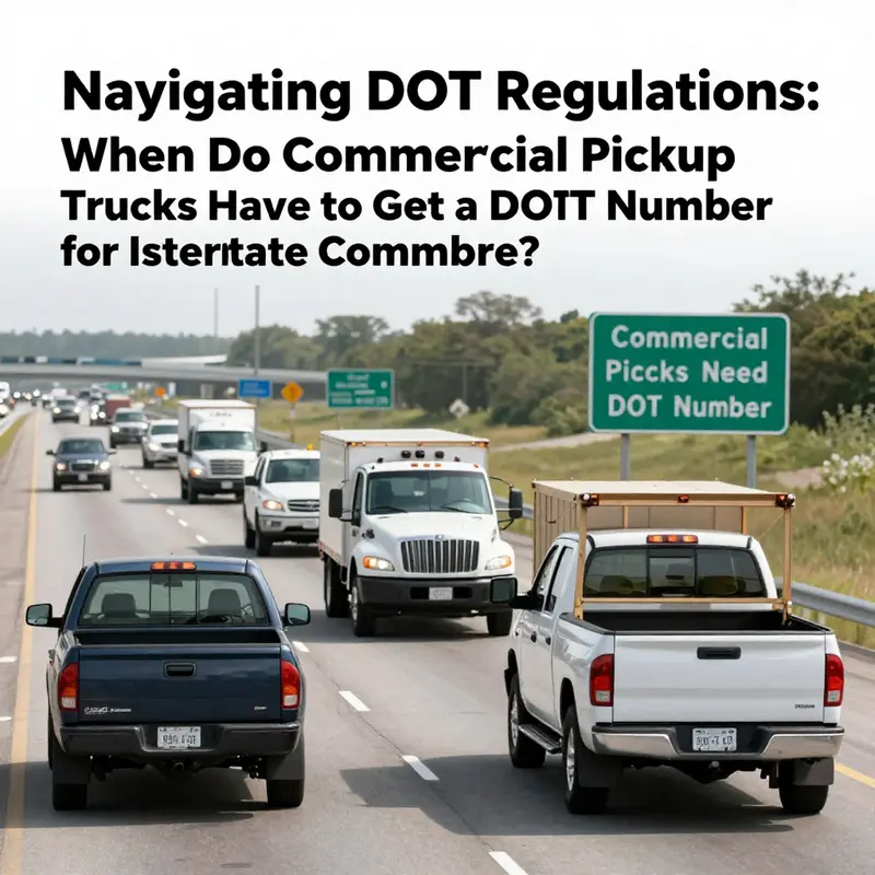 Commercial pickup truck at a weigh station, illustrating weight rating importance.