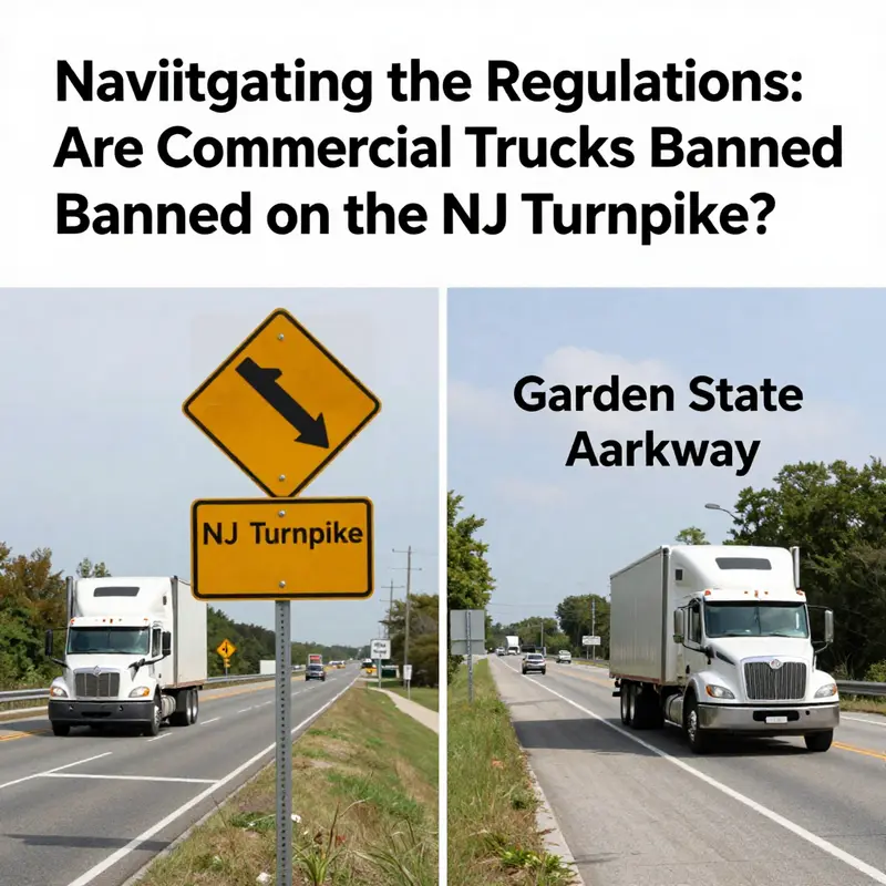 Commercial trucks are authorized to travel on the NJ Turnpike, regulated by specific guidelines.