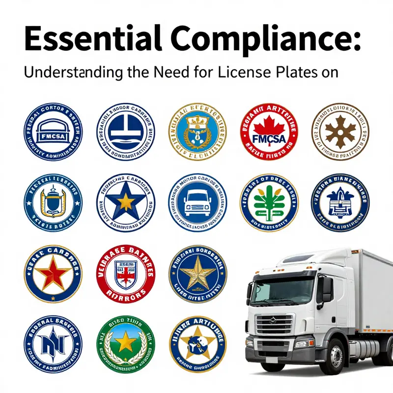 A commercial truck demonstrating the essential legal requirement of license plates for proper operation on public roads.