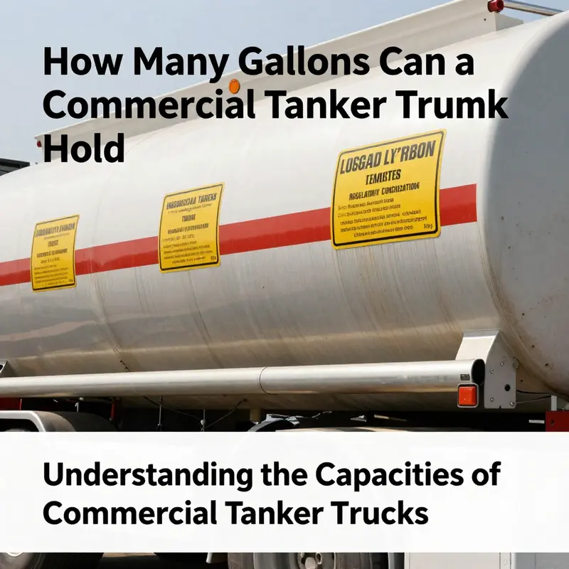 Overview of the various tank capacities of commercial tanker trucks.