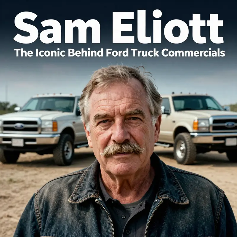Sam Elliott, the voice behind Ford truck commercials, embodying strength and reliability.