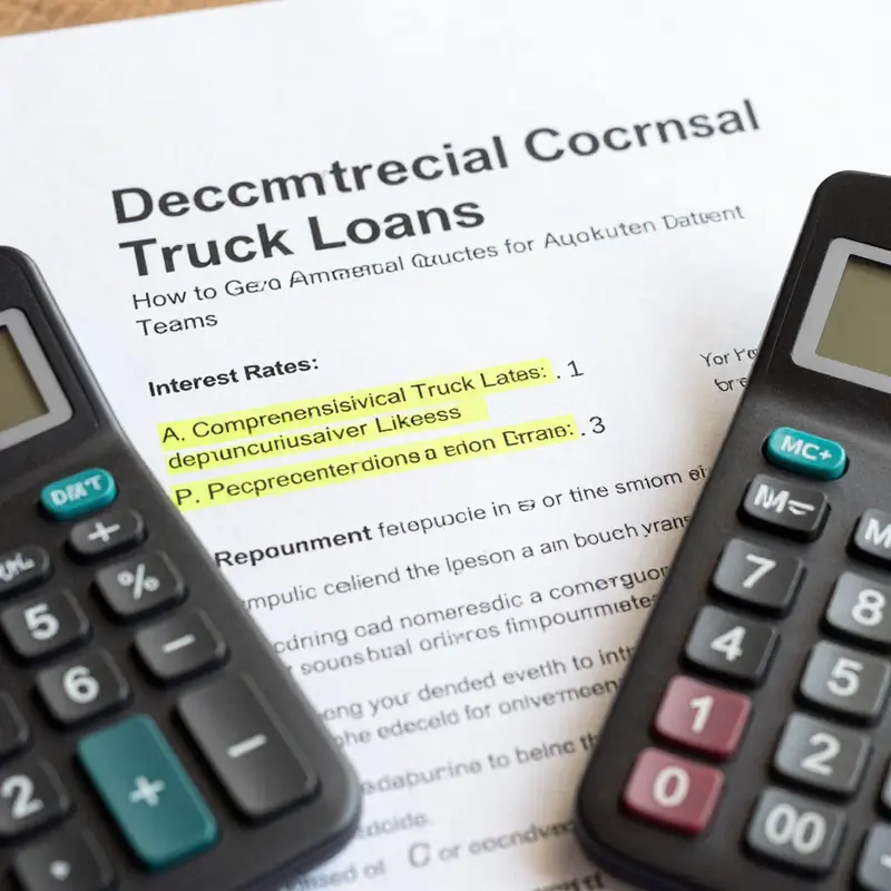 Business professionals assess eligibility criteria for commercial truck loans.