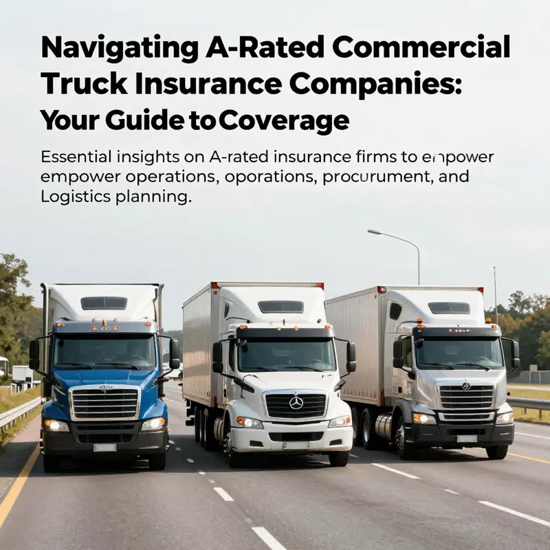 A fleet of trucks on a highway symbolizing the security provided by A-rated commercial truck insurance companies.