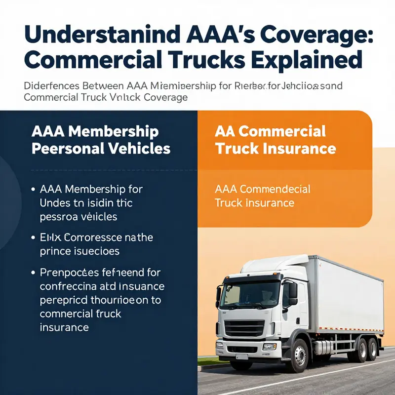 A visual representation contrasting the services of AAA for personal vehicles vs. commercial trucks.
