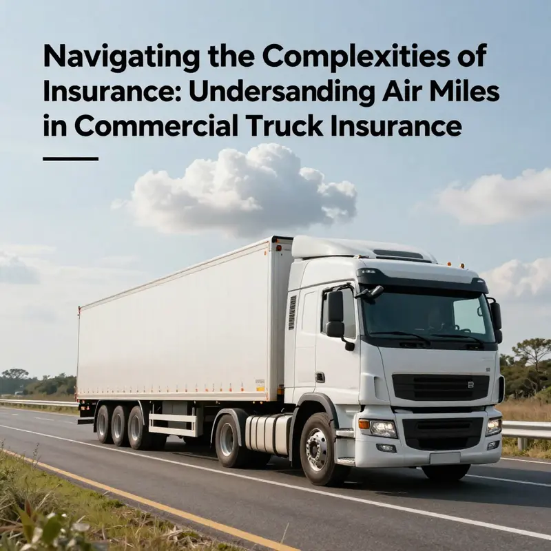 An illustration clarifying the difference between air miles and road miles in commercial truck insurance.