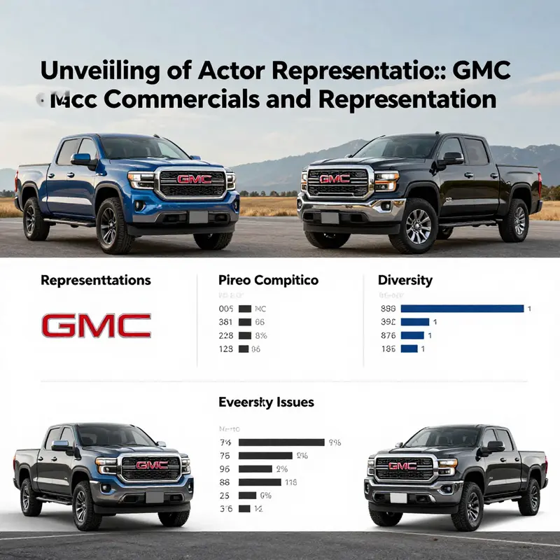 A montage showcasing the primary actors in GMC truck commercials, emphasizing the absence of black representation.