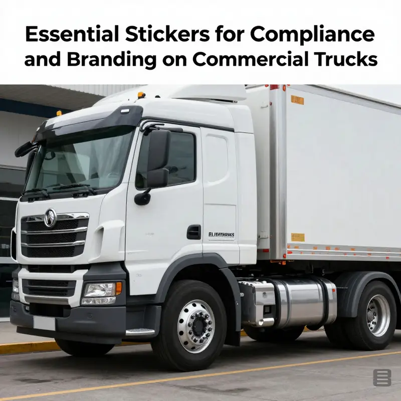 A commercial truck with a visible DOT compliance label, essential for regulatory adherence.