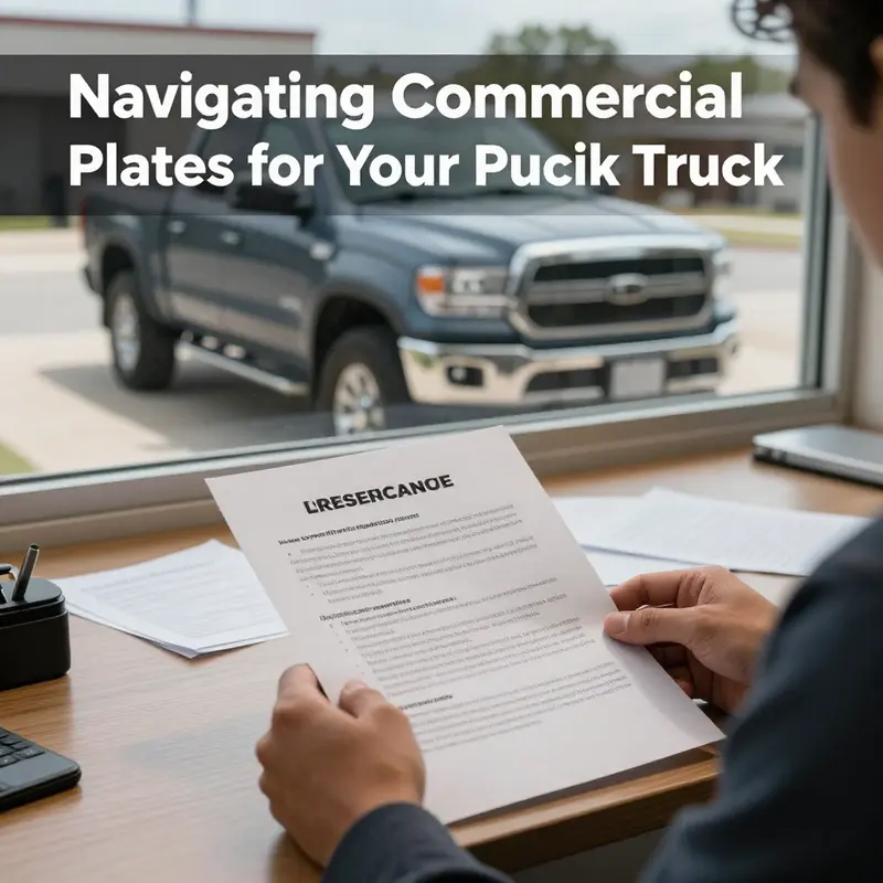 Pickup truck registered for business use at a construction site.