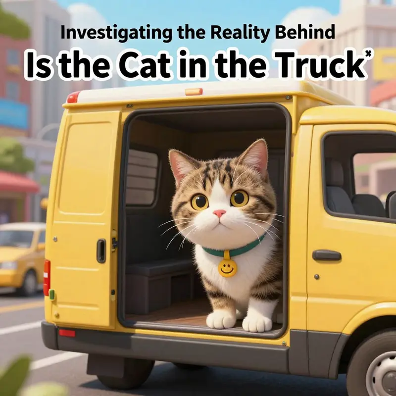 A whimsical kids’ drawing featuring a cat inside a truck, bringing fun to the topic of commercial vehicles.