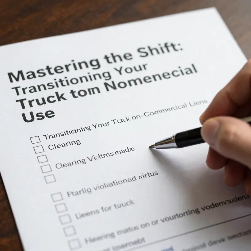 Ensuring all violations and liens are cleared is the first step in making your truck non-commercial.