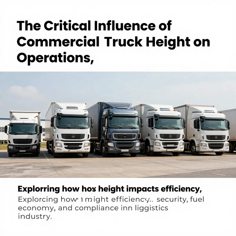 A fleet of commercial trucks with different body heights parked together, illustrating diversity in trucking operations.