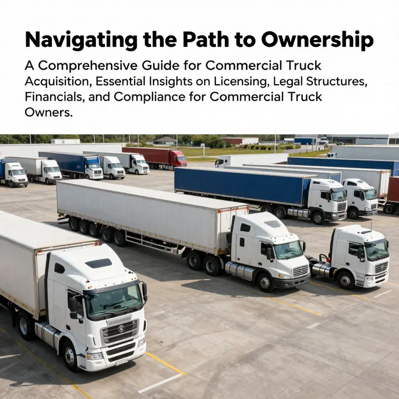 Numerous commercial trucks at a logistics hub, reflecting the landscape of commercial truck ownership.