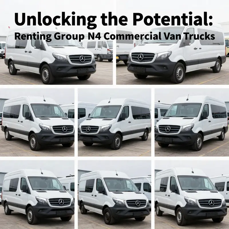 Various commercial vans available for rental, including models typical in the Group N4 classification.