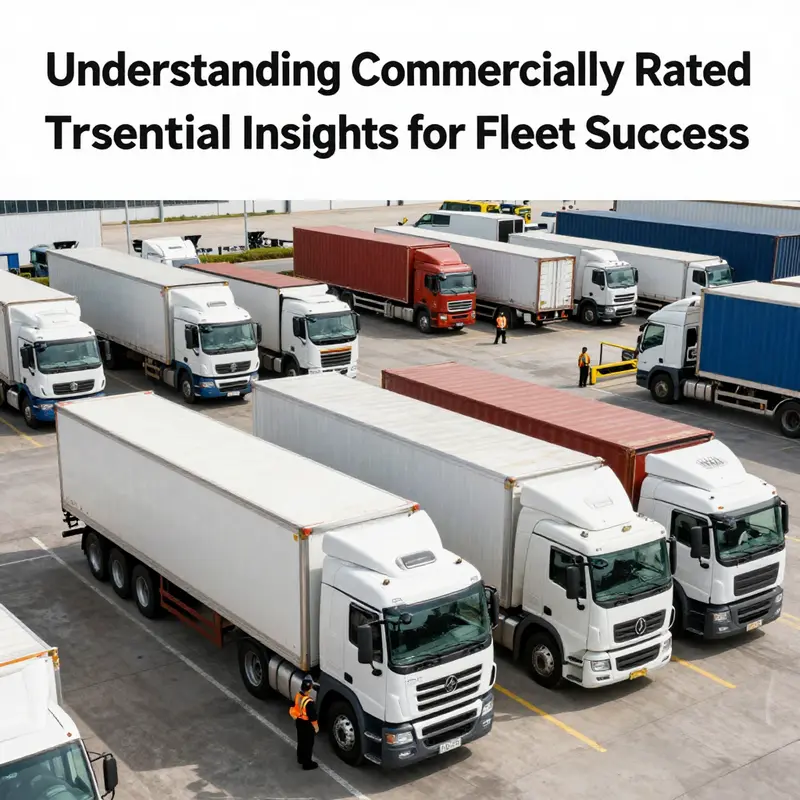 A fleet of various commercially rated trucks in a logistics hub, illustrating the key role of trucks in business operations and efficiency.