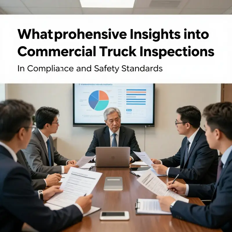 Inspecting critical components of a commercial truck.