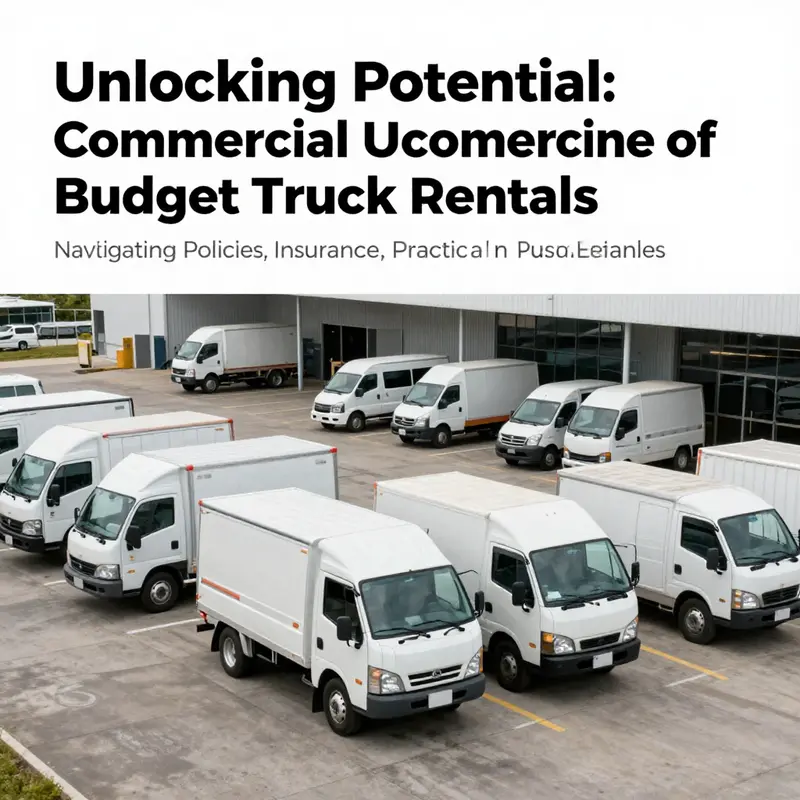 Fleet of budget trucks onsite at a logistics center for commercial operations.
