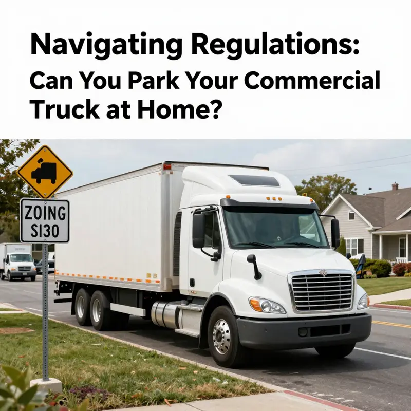 An encompassing image showing a residential area with a commercial truck, representing the complexities of parking regulation.