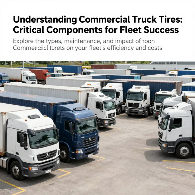 A bustling logistics hub featuring commercial trucks, emphasizing the role of tires in transportation.