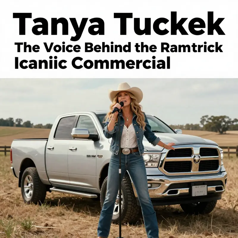 A captivating image of Tanya Tucker performing in the Ram Truck advertisement, symbolizing strength and dedication of farmers.