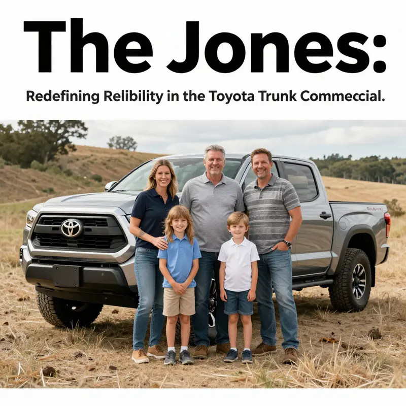 The Jones family proudly showcasing their Toyota truck in a scenic setting, representing the core values of reliability and community.
