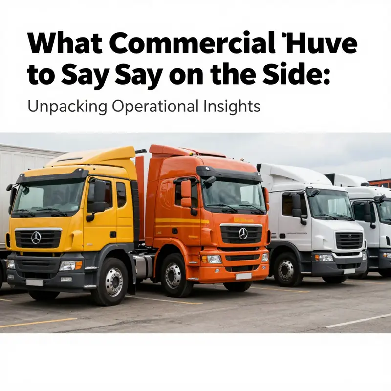 A lineup of different commercial trucks parked, showcasing their side designs with branding, safety, and functional features.