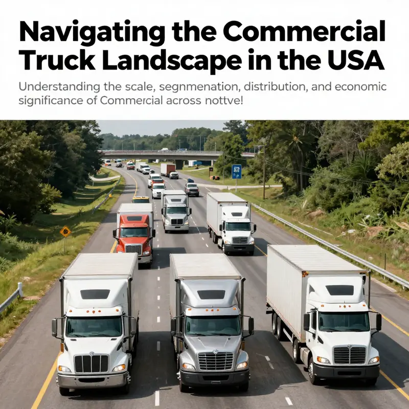 A busy highway showing a multitude of commercial trucks, representing the scale of the U.S. trucking industry.