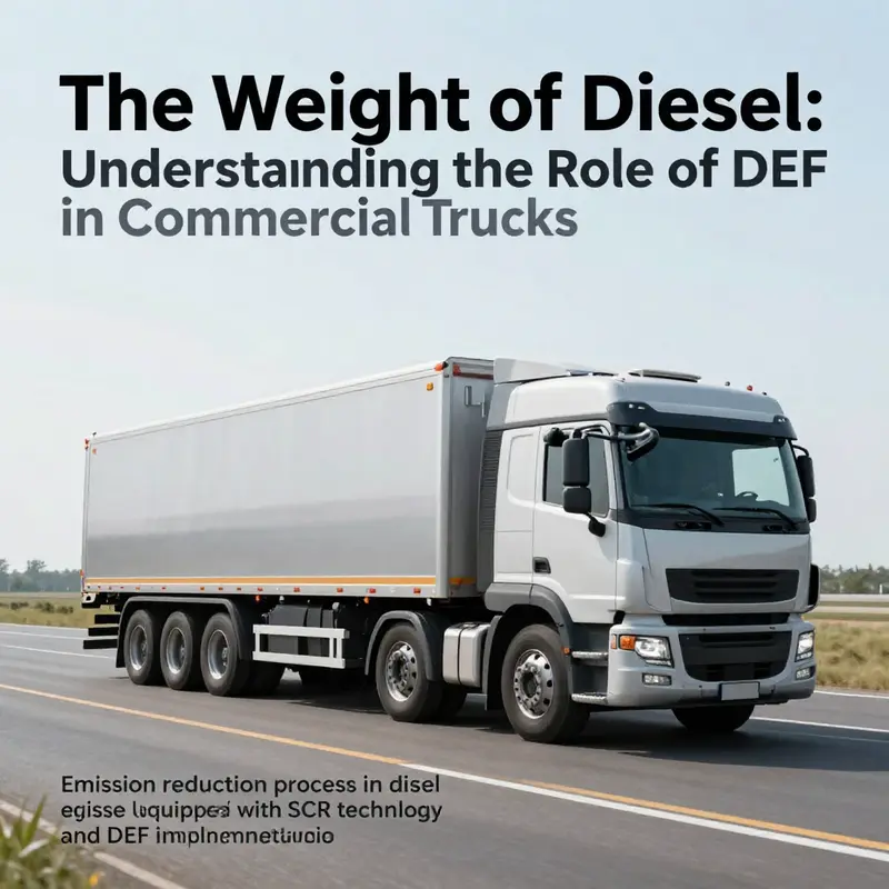 Commercial diesel trucks lined at a logistics center with DEF storage, symbolizing market dominance.