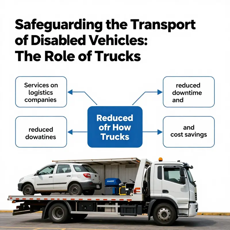 A detailed view of the operational mechanisms within a flatbed tow truck as it prepares to transport a disabled vehicle.