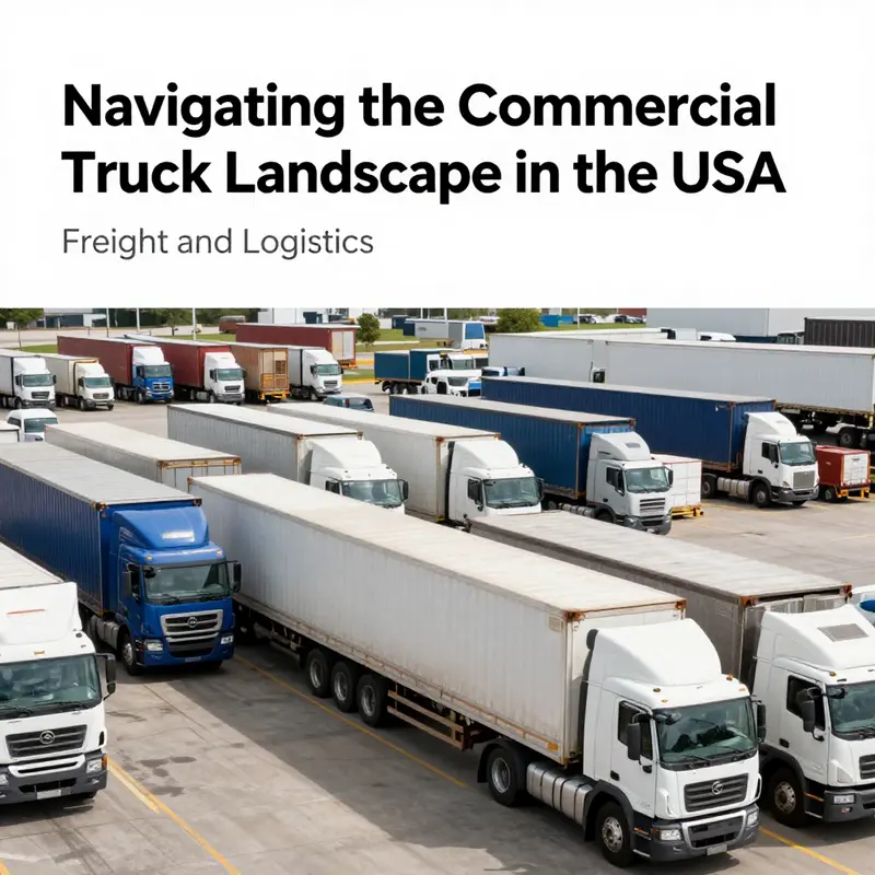 An array of commercial trucks representing the vastness of the U.S. trucking fleet.