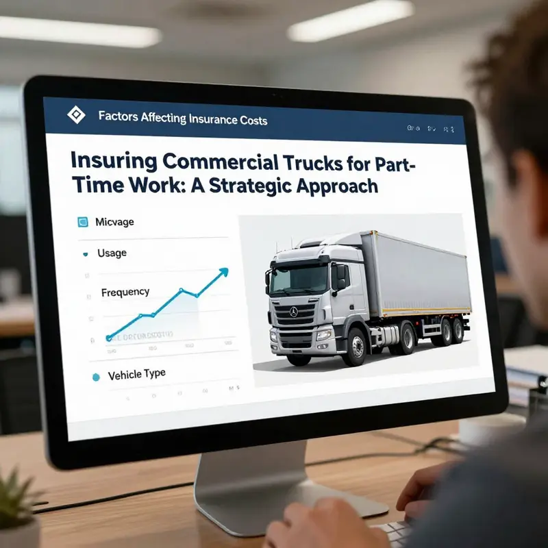 Fleet managers discussing customized insurance options for part-time commercial trucks.