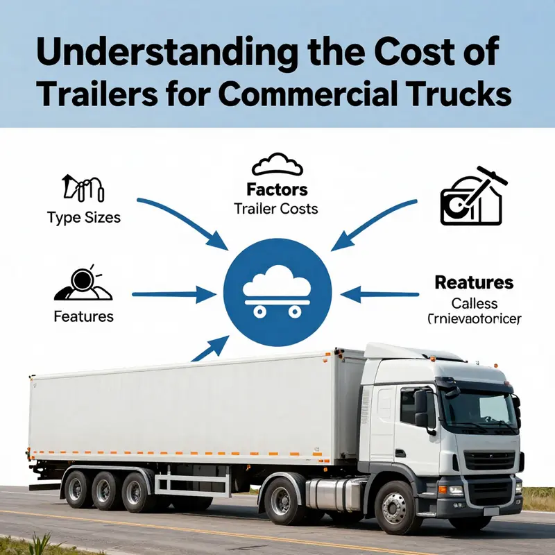 An array of new commercial truck trailers highlighting the variety in types and pricing.