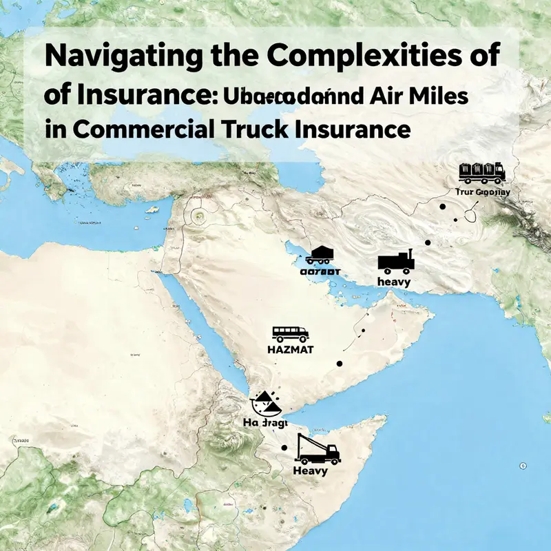 An illustration clarifying the difference between air miles and road miles in commercial truck insurance.
