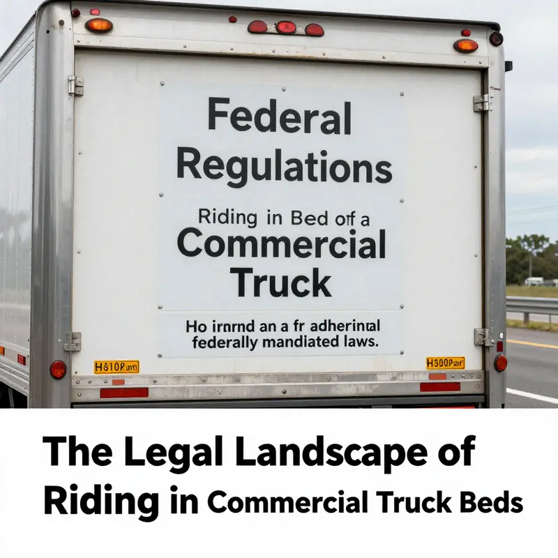 Federal regulations highlight the prohibition of riding in the truck bed for safety reasons.